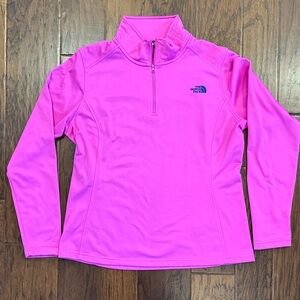 The North Face Vibrant Pink Quarter-Zip Pullover sz L